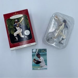 NEW 1997 Hallmark Keepsake Ornament Hank Aaron At the Ballpark Atlanta Braves #2